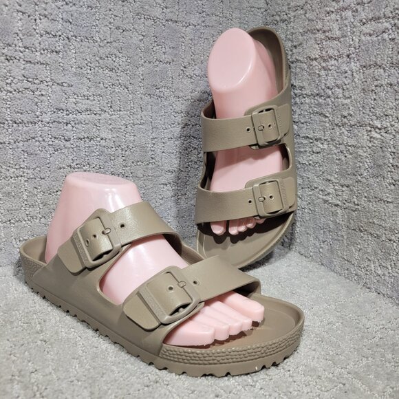 Birkenstock Arizona Essentials Eva Size 42 L11 M9 Gray Taupe Buckle Sandals - Picture 8 of 13